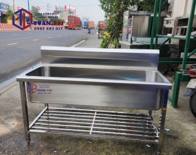 BỒN RỬA INOX 1 NGĂN LỚN 2 VÒI 