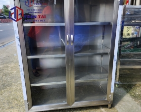 TỦ INOX 4 TẦNG CỬA KÍNH 