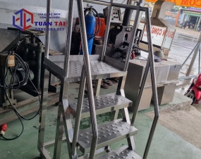 Xe đẩy thang inox 