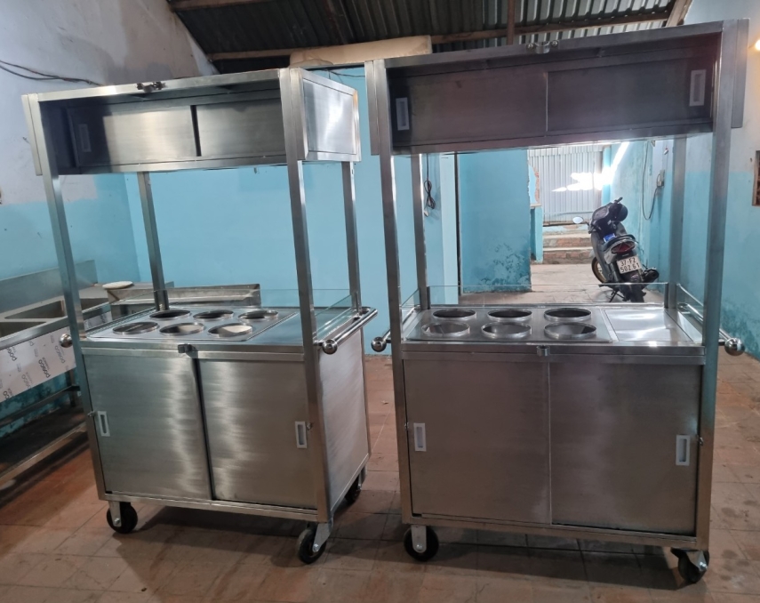 Xe Đẩy Há Cảo Inox