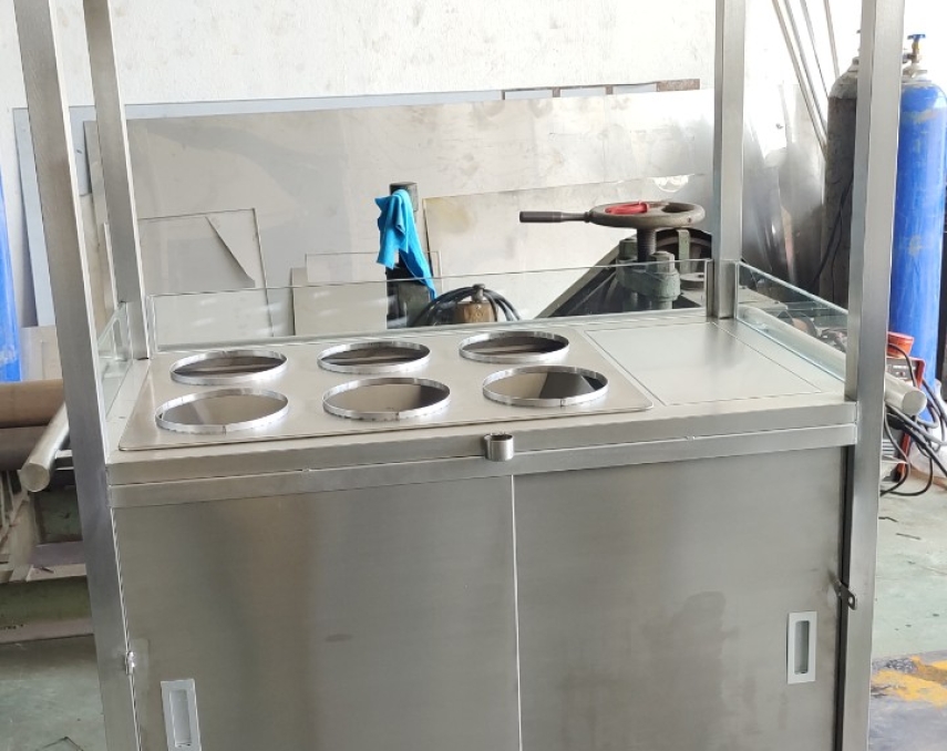 Xe Đẩy Há Cảo Inox