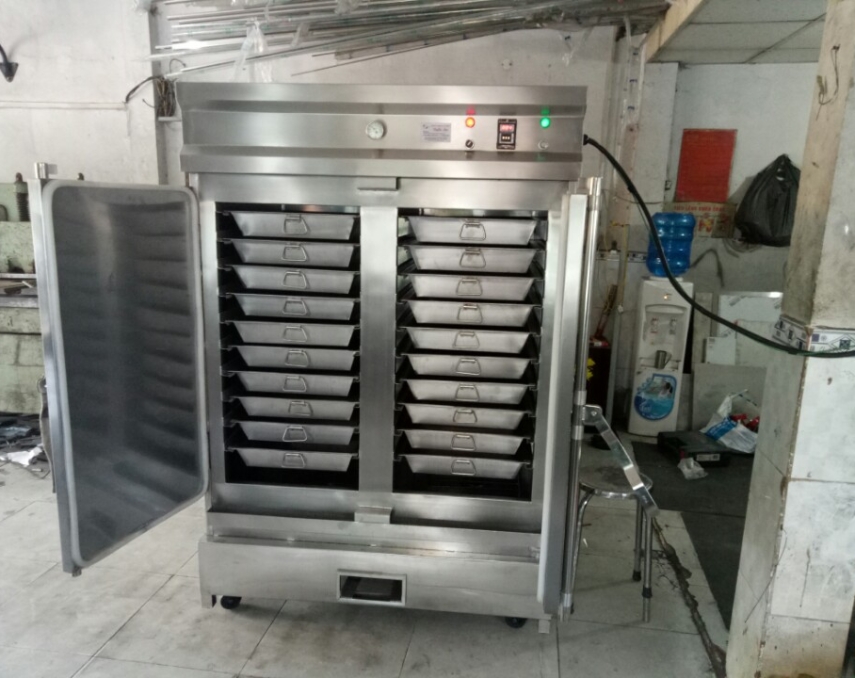 Tủ Cơm inox 100kg (nấu điện, gas)