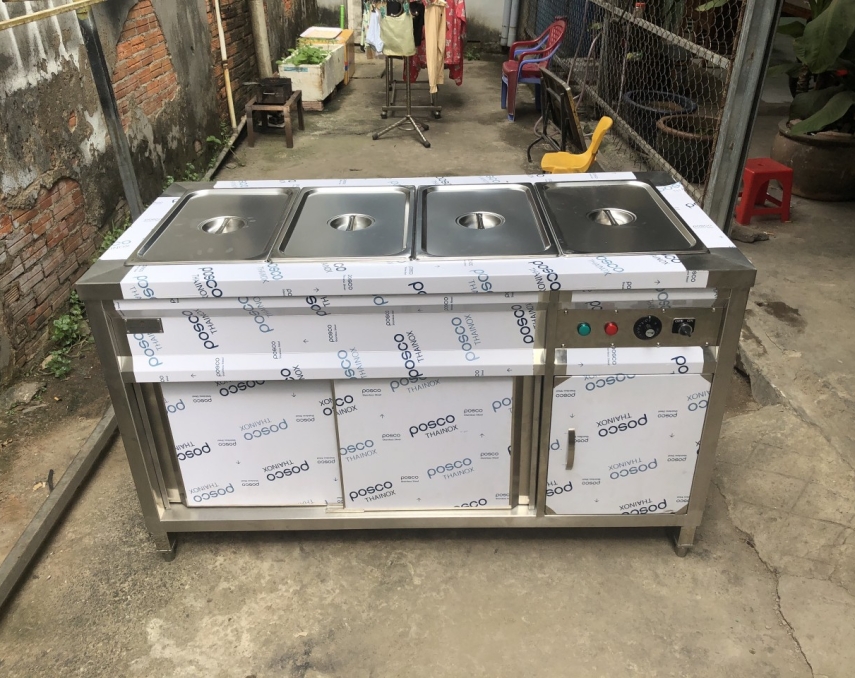 Tủ hâm nóng thức ăn Inox 4 khay