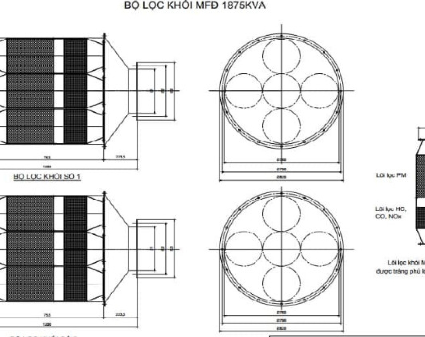 BỘ LỌC KHÓI MÁY PHÁT ĐIỆN INOX THẢI ĐỘNG CƠ 